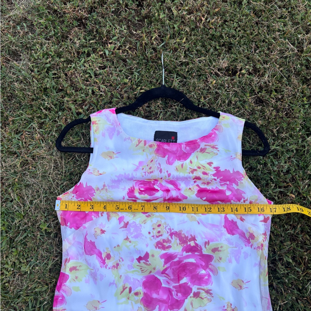 Y2K Scarlett Floral Fit & Flare Dress Pink White 5/6 - Picture 6 of 10